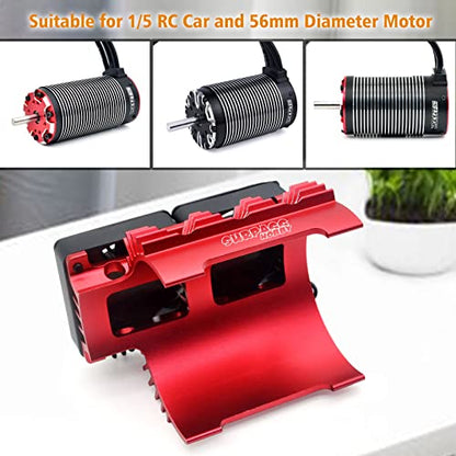 RC Cooling Fans 16000RPM,40mm Dual Car Motor Cooling Fans with Metal Heatsink for 1/5 1/6 Scale RC Car Truck Diameter 55-58mm Motor (Red) - style: Red