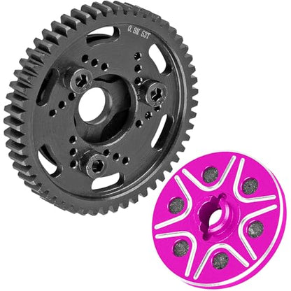 RC 53T Spur Gears 0.8Mod Upgrades Part for 1/10 Slash 2WD (VXL)/Stampede 2WD (VXL)/Rustler 2WD (VXL)/Bandit 2WD (VXL),BRCatWPark Steel Metal Extra-heavy Slip limiting Clutch,Pink - color: Pink - (53t)