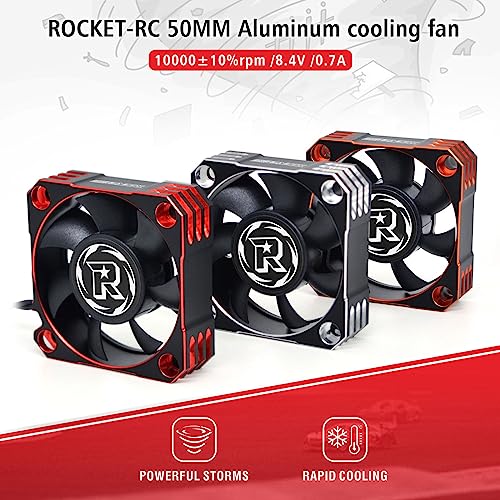 50mm RC Motor Cooling Fan 10000RPM RC Motor Heatsink 8.5V ESC Cooling Fan Heat Dissipation for 1/5th Scale RC Car (Black Orange) - style: Orange