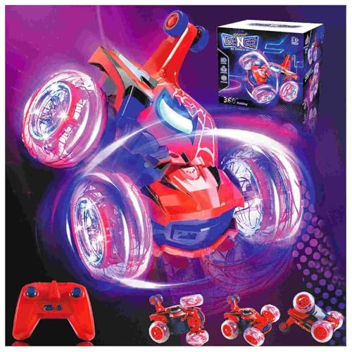 Kids Toys Spider RC Car for Boys 4-7 - Cool Spider Monster Remote Control Crawler Toy 360° Flip Fast Stunt & 4WD Light Up Wheel - Fun Boy Gift Idea for Birthday Chirstmas Stuff Age 3 4 5 6 7 8 - color: Spider