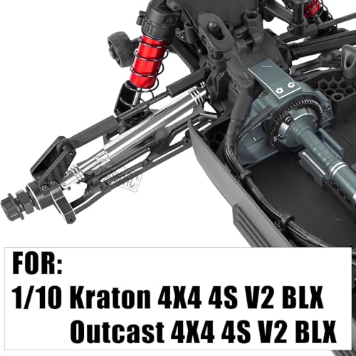 Suspension Arms Set&Steering Block Knuckles&Drive Shaft Axles Upgrades Part for 1/10 Kraton 4S V2 BLX,Outcast 4S V2 BLX,CVD Driveshafts Suspension Arms Hubs Caster Blocks.Black(Only Fit V2) - color: Black(2pcs)