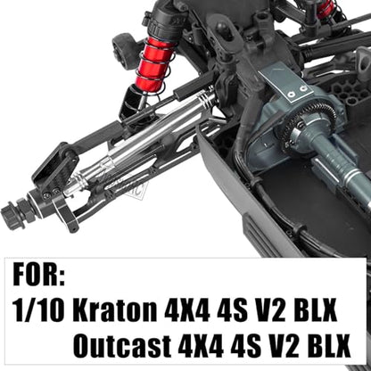 Suspension Arms Set&Steering Block Knuckles&Drive Shaft Axles Upgrades Part for 1/10 Kraton 4S V2 BLX,Outcast 4S V2 BLX,CVD Driveshafts Suspension Arms Hubs Caster Blocks.Black(Only Fit V2) - color: Black(2pcs)