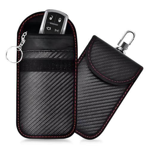 Faraday Bags 2 Pack for Car Keys, Faraday Pouch with Dual Pocket, Waterproof Key Fob Protector, RFID Signal Blocking Case, Anti Theft Bag for Vehicle Security