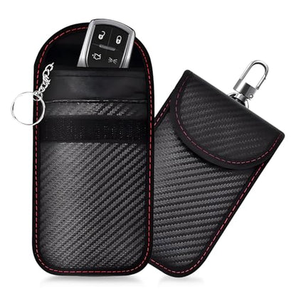 Faraday Bags 2 Pack for Car Keys, Faraday Pouch with Dual Pocket, Waterproof Key Fob Protector, RFID Signal Blocking Case, Anti Theft Bag for Vehicle Security