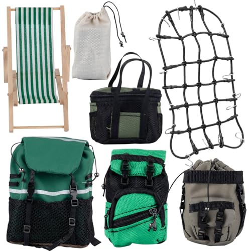 RC Crawler Car Decoration Upgrades Part for 1/10 Trx4 Trx6 SCX10 GEN 7/GEN 8,Decoration Luggage Net/Package/Luggage,Green - color: Green - (Decoration Package)