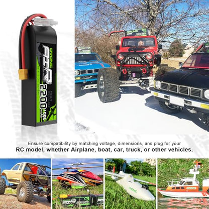 OVONIC 3S Lipo Battery 100C 2200mAh 11.1V Lipo Battery with XT60 Connector for RC Airplane Helicopter Quadcopter RC Car Truck Boat(2 Packs)(with Lipo Voltage Checker)