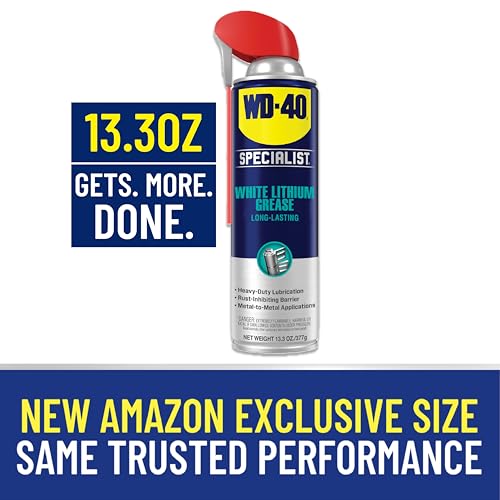 WD-40 Specialist White Lithium Grease, New Bigger Can, 13.3 OZ [6-Pack] | Heavy-Duty Grease for Chassis & Suspension, Heavy Equipment, Industrial Strength for Automotive, Construction & Industrial - size: 6-pack