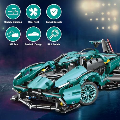 WINGIFT 953 Piece Sports Car Building Blocks Toys Boys or Adults Kits, 1:14 Race Car Model Building Set, Adult Collectible Model Cars Set to Build, STEM Super Cars Sets for Boys Girls Age 6-12, 8-14 - style: 999 Pieces