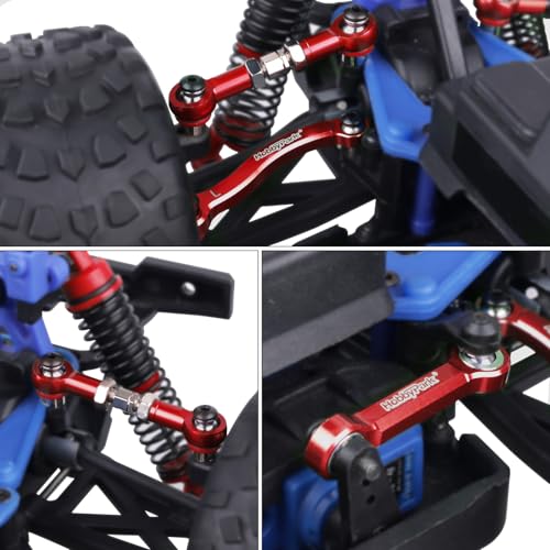 Hobbypark Metal Turnbuckle Aluminum Camber Links Toe Links with Rod Ends Steering Linkage Set for Traxxas 1/18 LaTrax Teton Upgrades Desert Prerunner, Replace 7636 (Red) - color: Red