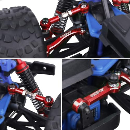 Hobbypark Metal Turnbuckle Aluminum Camber Links Toe Links with Rod Ends Steering Linkage Set for Traxxas 1/18 LaTrax Teton Upgrades Desert Prerunner, Replace 7636 (Red) - color: Red