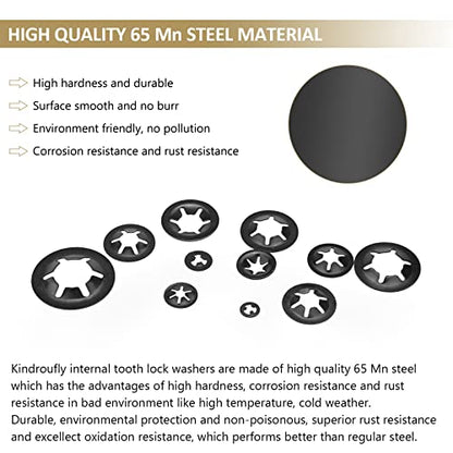 370 Pieces Internal Tooth Star Lock Washers, Kindroufly 9 Sizes Quick Speed Locking Washers, Push on Retaining Clips Assortment Kit (M2, M2.5, M3, M4, M5, M6, M8, M10, M12) - size: M2, M2.5, M3, M4, M5, M6, M8, M10, M12