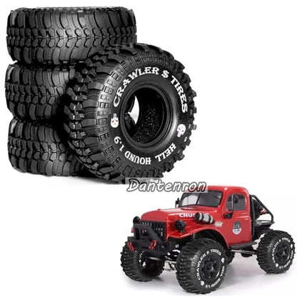 1.9 RC Crawler Tires OD 118mm 1/10 Rock Rubber Mud Slingers Wheels Tyres With Foam Insert For 1:10 RC Crawler Truck Car Tamiya CC01 Traxxas TRX4 Axial SCX10 II RC4WD Gen8 1.9" Beadlock Hubs