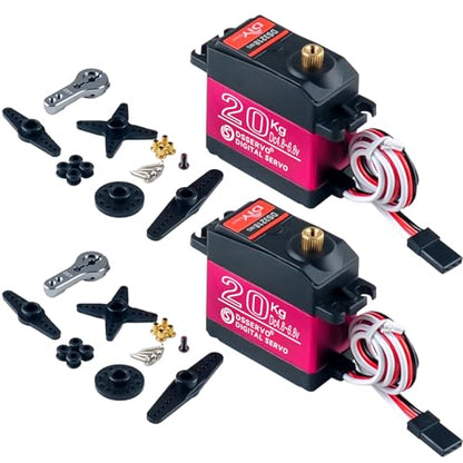 2PCS DS3218 20kg Servo 270 Degree High Torque Waterproof Servo Full Metal Gear with 25T Servo Horn 4.8-6.8V for 1/8, 1/10, 1/12 Baja RC Car Robotic Arm DIY Model - size: 2pcs 20kg 270°