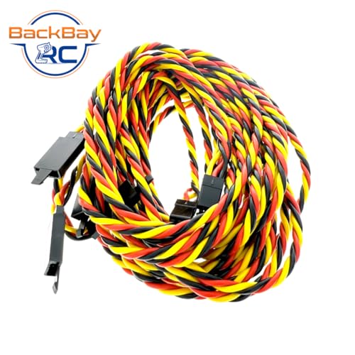 BackBayRC - 48in 20awg Male/Female w/Clip Universal Servo Extension - 5 Pack - style: 48in Male/Female Extension w/ Safety Clip