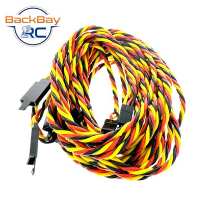 BackBayRC - 48in 20awg Male/Female w/Clip Universal Servo Extension - 5 Pack - style: 48in Male/Female Extension w/ Safety Clip