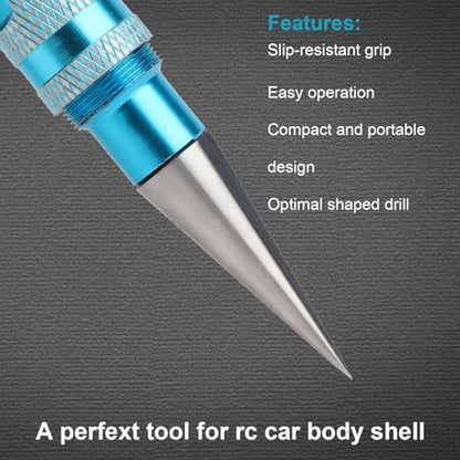 Rongon luminum Alloy 0-14mm Hole Puncher Reamer Hole Punch Opener Reamer Tool with Protective Sleeve for RC Car Truck Body Shell Connector