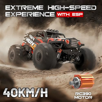 YESHIN 1:14 Scale RC Cars for Adults, 4X4 Waterproof Off-Road Remote Control Truck with 2 Rechargeable Batteries, 40km/h Waterproof Electric Vehicle for Snow, Sand, Beach & Rocky Surfaces
