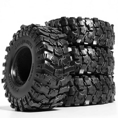 Specially designed for upgrading RC tracked vehicles such as 1/24 SCX24/AX24 and 1/18 TRX4M, with 1.3-inch bead locking tires.