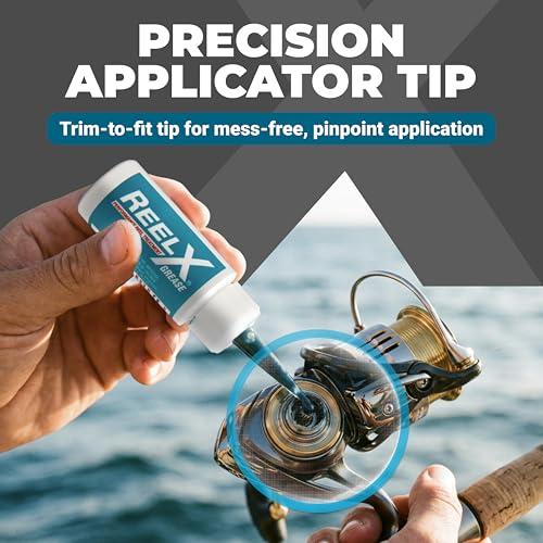 ReelX Fishing Reel Grease, Marine-Grade Anti-Rust Lubricant for Bearings, Spinning, Baitcasting, Spincast, Fly, Trolling & Electric Reels, Corrosion Prevention & Control, 1 oz with Applicator Tip | Marine-Grade, For Bearings, Spinning, Baitcasting, Spinca