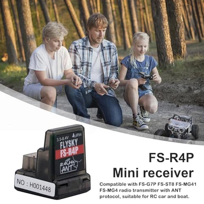 GoolRC Flysky FS-R4P Receiver, 2.4GHz 4CH Receiver ANT Protocol Single Antenna PWM Output Compatible with Flysky FS-G7P FS-ST8 Radio Transmitter for RC Car and Boat