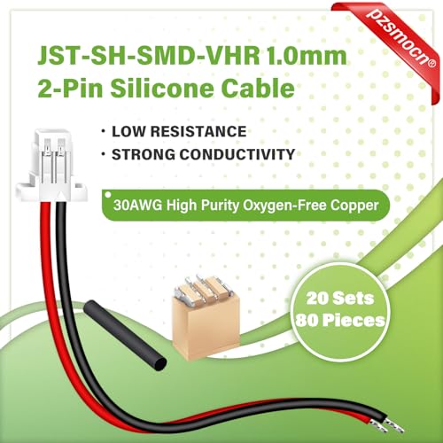 20 Sets/80 Pcs Mini Micro JST-SH-SMD-VHR 1.0mm 2-Pin Connector Kit | Premium Automotive Wiring, Heavy Duty Terminals, Reliable Circuit Board, High Temperature Housing, Easy Project Assembly - size: 2-Pin, style: JST-SH-VHR