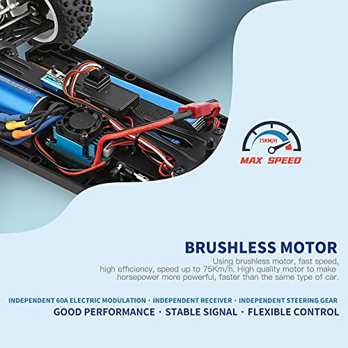 GoolRC WLtoys 124017 V2 RC Car, 1:12 Scale 2.4GHz Remote Control Off-Road Buggy Drift Car RTR with Brushless Motor and Metal Chassis for Adults