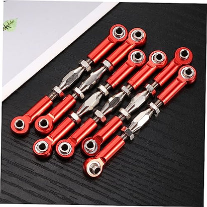 6pcs Aluminum Turnbuckle Rod Linkage for Rc Car Steering Tie Rods Machined Easy Install Epxhsp Racing Hpi Truck Buggy Upgrade Parts - color: Red