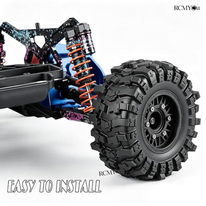 Rc Wheels and Tires Set for 1/10 Slash 2WD 4×4 4WD,Senton,Axia1,Redca t,Rc4w d,Detachable Replacement Running on Off-Road Tire,on-Road Tire w/12mm/14mm/17mm Hex,Soft Tires Plastic Rim,Black - color: Black (1/10)