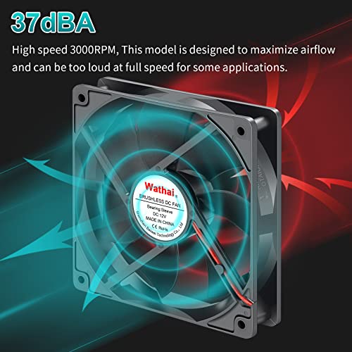 Wathai 120mm 12V 0.45A 2Pin DC Brushless Cooling Fan 12 Volt 120x120x25mm | High CFM 5 inch Exhaust Fan Motor, 3000 RPM DIY 2-Wire Replacement - style: 12V 2Pin 3000RPM