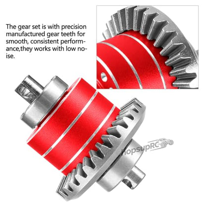 RC Front & Rear Diff Gear Upgrades Part for 1/14 MJX 14210 14211,Metal Rear Gears Differential Assembly,Replacement 16420G2,Red - color: Red(for 1/14)