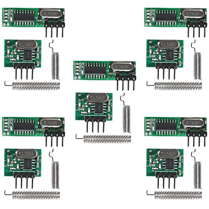 5pcs 433mhz Wireless RF Transmitter and Receiver with Antenna Ask Remote Control Module DIY Kit for Arduino