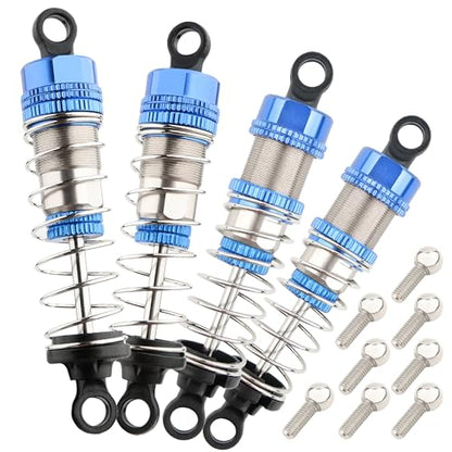 9201E RC Car 4 Pieces PX9211-18 Aluminum Shock Absorber Set Accessory Replacement Spare Parts for 9201E 9203E 9205E 9206E 9207E Trucks 200E 207E 210E Trucks(Blue)