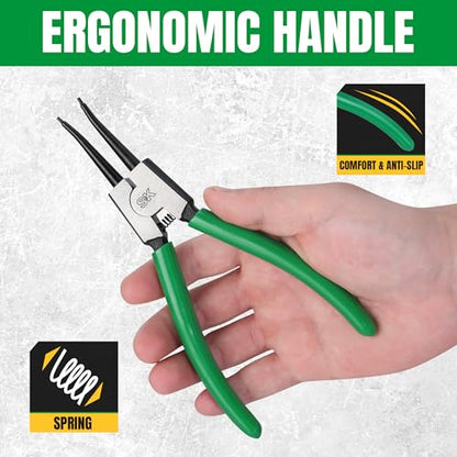 SK 7-Inch Snap Ring Pliers, External Circlip Pliers with Straight Jaw, Tip Diameter 0.07'', Premium CR-V Steel - style: External Straight