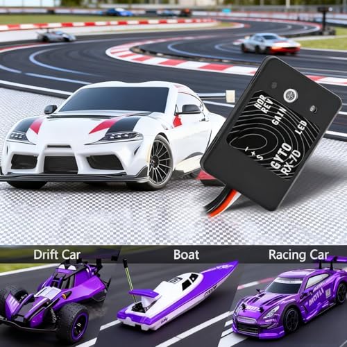 Mini Giroscopio 4.8-7.4V for RC RX-7D Drift Car Racing – RC Gyro Compatible with Digital and Analog Servo, Universal Receiver, Adjustable Sensitivity