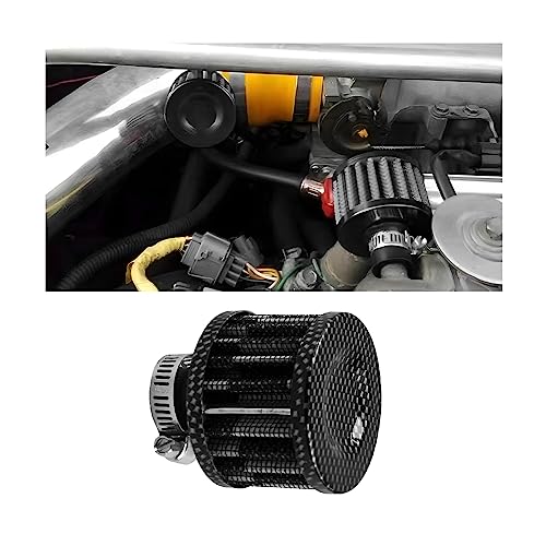 BESULEN Air Intake Filter Breather, 0.47 inch Universal Cold Air Filter, 12mm Car Turbo Vent Air Intake Filter Cleaner, Crankcase Breather Compatible with Car and Motorcycle Engine Parts (Carbon) - style: Carbon