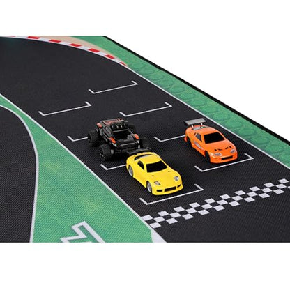 SPEEDY BEE Turbo Racing 1:76 RC Drift Car Race Track Mat: Portable Rubber 950x500mm Entry-Level Racing Track for Turbo Racing C64 C75 C73 C65 C72 Mini RC Drift Cars