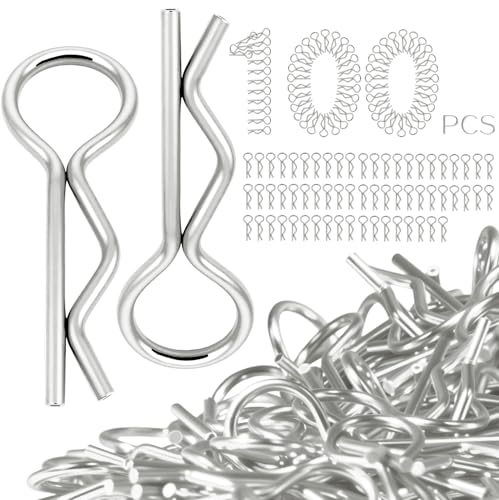 100pcs Universal RC Body Clips Pins - Compatible with Traxxas, Arrma, Redcat, Axial, HPI, HSP, Exceed, Himoto, Losi, RC4WD, Tamiya, Fits 1/8, 1/10, 1/12 Scale RC Cars, Trucks, Crawlers, Buggies - color: Silver
