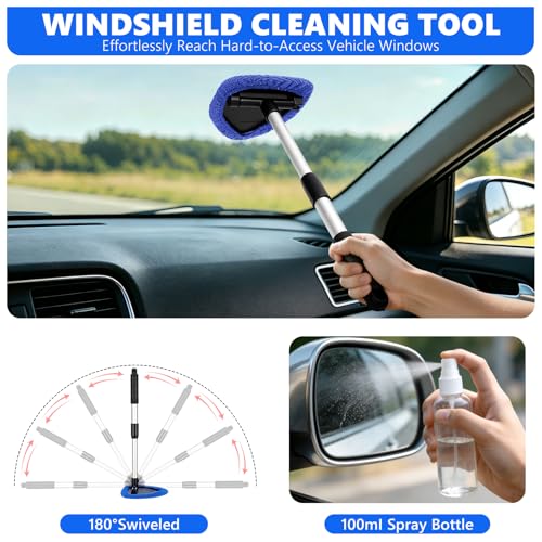 21PCS Car Detailing Kit Interior Cleaner - with Handheld Car Vacuum, Windshield Cleaning Tool, Detailing Brushes, Car Cleaning Supplies Kit for Women Men (Blue) - color: blue