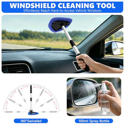 21PCS Car Detailing Kit Interior Cleaner - with Handheld Car Vacuum, Windshield Cleaning Tool, Detailing Brushes, Car Cleaning Supplies Kit for Women Men (Blue) - color: blue