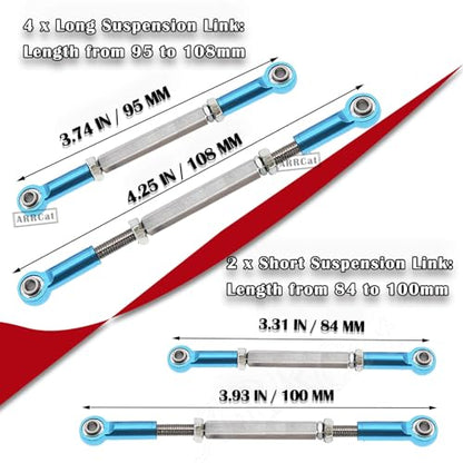 Turnbuckles Camber Links Upgrades Parts for Ecx 1/10 2WD Ruckus Axe Brutus Circuit AMP MT AMP DB AMP Crush K&N Torment,6PCS Aluminum Adjustable Turnbuckles,Replace ECX1046,Blue - color: Blue - Link Set
