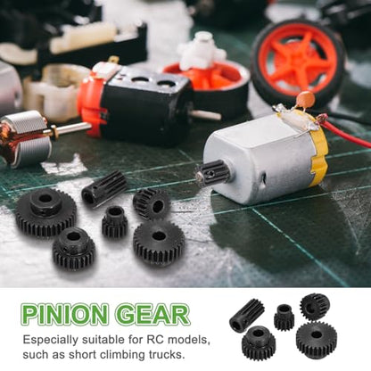 MECCANIXITY 1Pcs 1M 20T Steel Motor Pinion Gears, RC Motor Gears Fits 8mm Shaft Bore for RC Vehicles Truck Drift Remote Control Car Off-Road Crawler Parts, Black