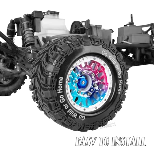 RC Truck Tires Wheel for 1/10 Big Rock Granite Vortek 3s / Stampede Rustler RC Car,4-Pack RC Wheels Tires,Colour - color: Colour- (Rc Tires Wheel)
