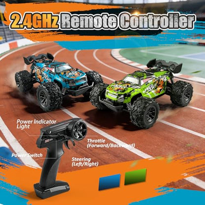 Remote Control Car for Kids, All-Terrain Remote Control Truck for Boys, Rechargeable Rc Truck, 1:20, 20KM/H, 2.4GHZ, Speed Friendly, Sturdy, Ideal Gift for Christmas, Birthday, Kids, Beginner (Green) - color: Green