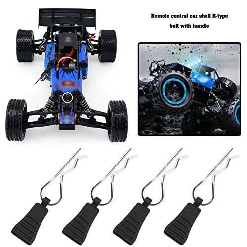 8PCS RC Body Clips Bent Springy R Pins for 1/8 1/10 1/12 RC Car Secure Shell Pin & Mounting Bracket Set RC Model Bent Body Clamp Accessories Black