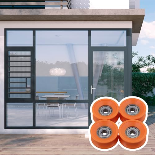 4Pieces 6x30x13mm Plastic Coated Sealed Bearings Steel 606ZZ Deep U Groove Guide Pulley Rail Ball Rolling Bearing Wheel Orange
