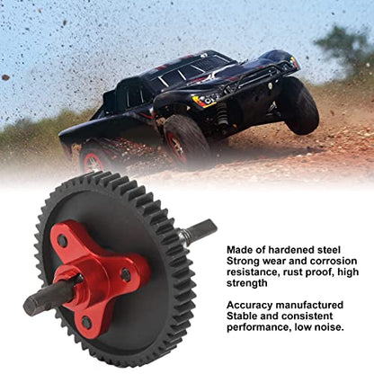54T Spur Gear Slipper Clutch Assembly Aluminum Steel for Slash 1/10 RC Cars (Red) - color: Red