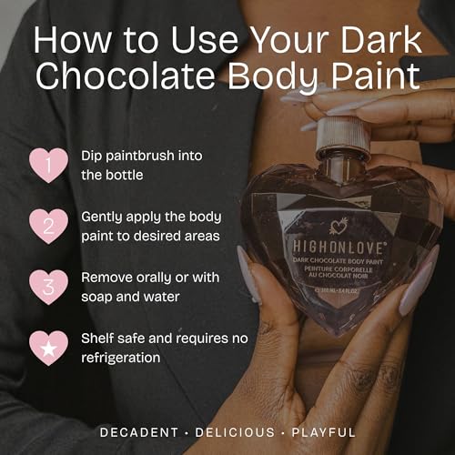 Dark Chocolate Body Paint (100ml) | Vegan, All Natural Body & Face Paint, Made with Real Cocoa - Ingestible, Easy to Clean & Safe for Sensitive Skin