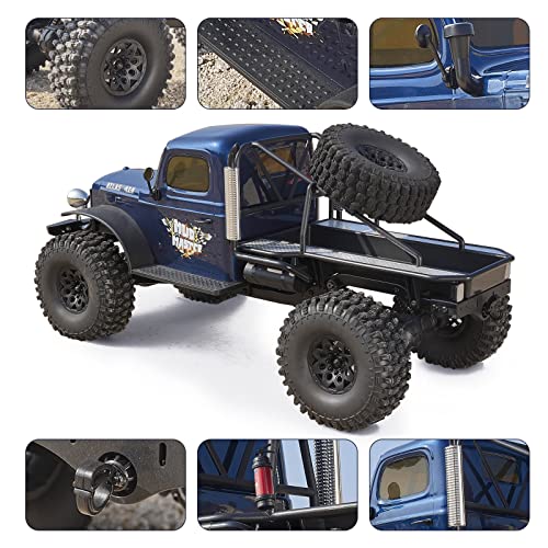 BEEZRC RocHobby 1/10 Atlas RC Crawler, 4WD with Lighting, 2.4GHz RC Rock Truck, Off Road Hobby Grade, Remote Control Car for Adults, Need to Complete with Battery (Blue) - color: Blue
