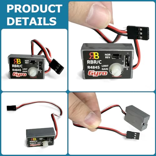 Mini Gyro Module for RC Cars Drift Drive, Automatic Stability Control Gyro Sensitivity R484 Mini RC Car Gyro Stabilizer 4-6V Analog SMM System for WPL D12
