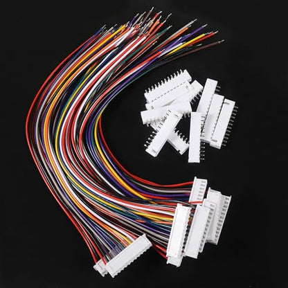 10Pairs JST-XH Connector Kit, XH 2.54mm 12 Pin Header Male and Female Connectors Plug Adapter with Flat Wire Cable 200mm 26AWG Compatible with JST XH (12P) - color: 12P